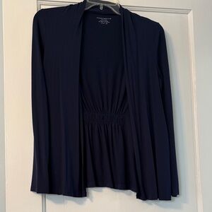 Charter Club Navy Open Front Cardigan